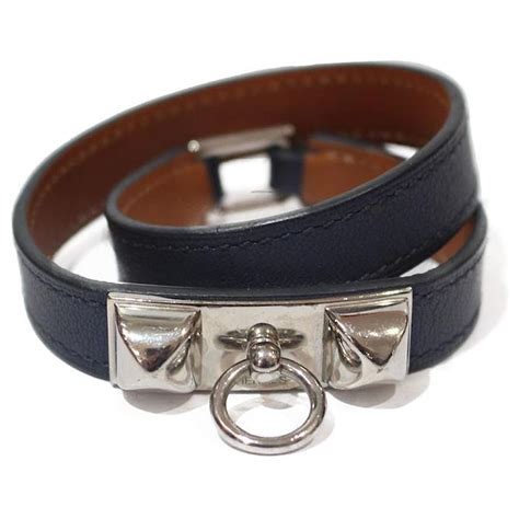 hermes bracelet navy blue|hermes blue leather bracelet.